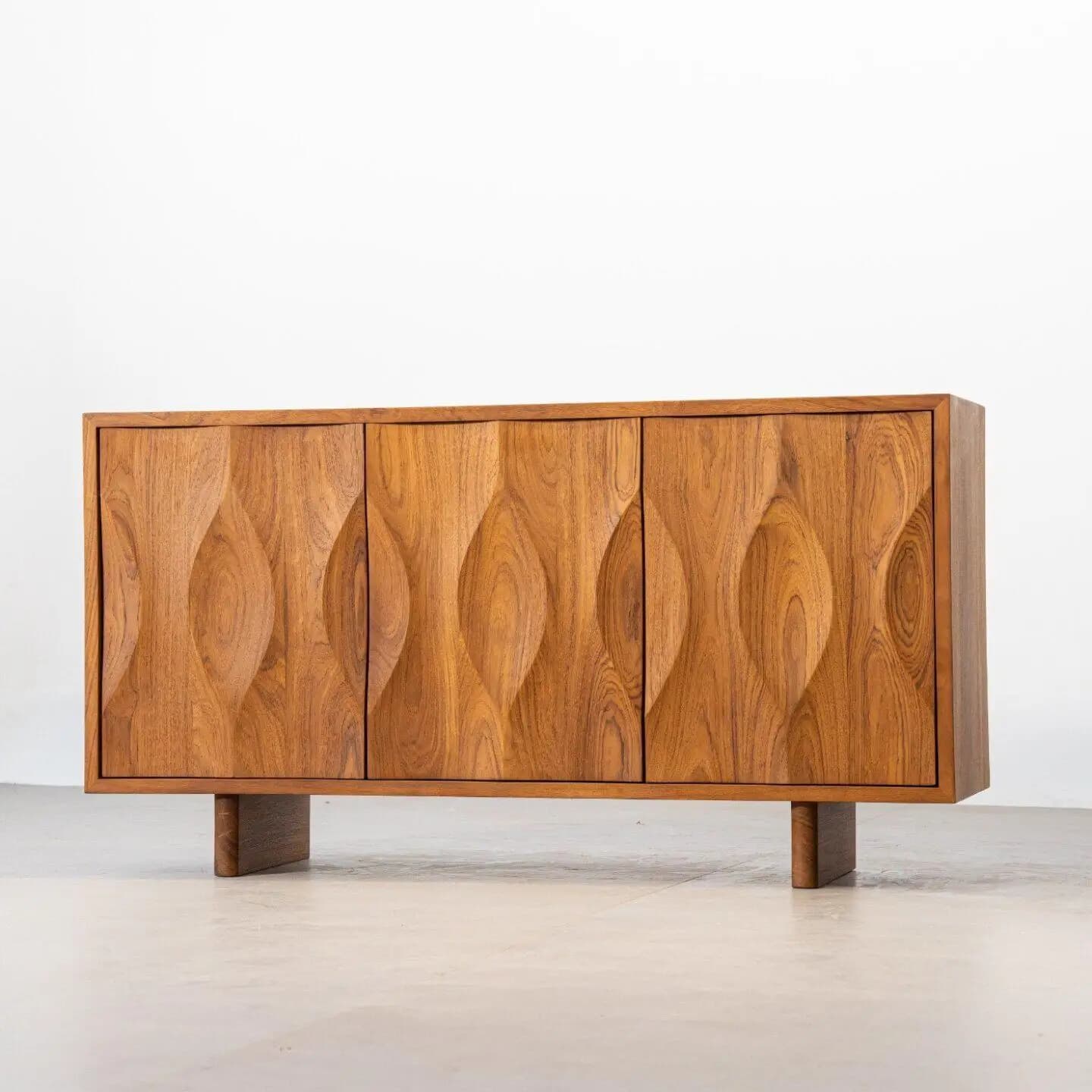 CX medieval solid wood dining side cabinet integrated against the wall living room locker