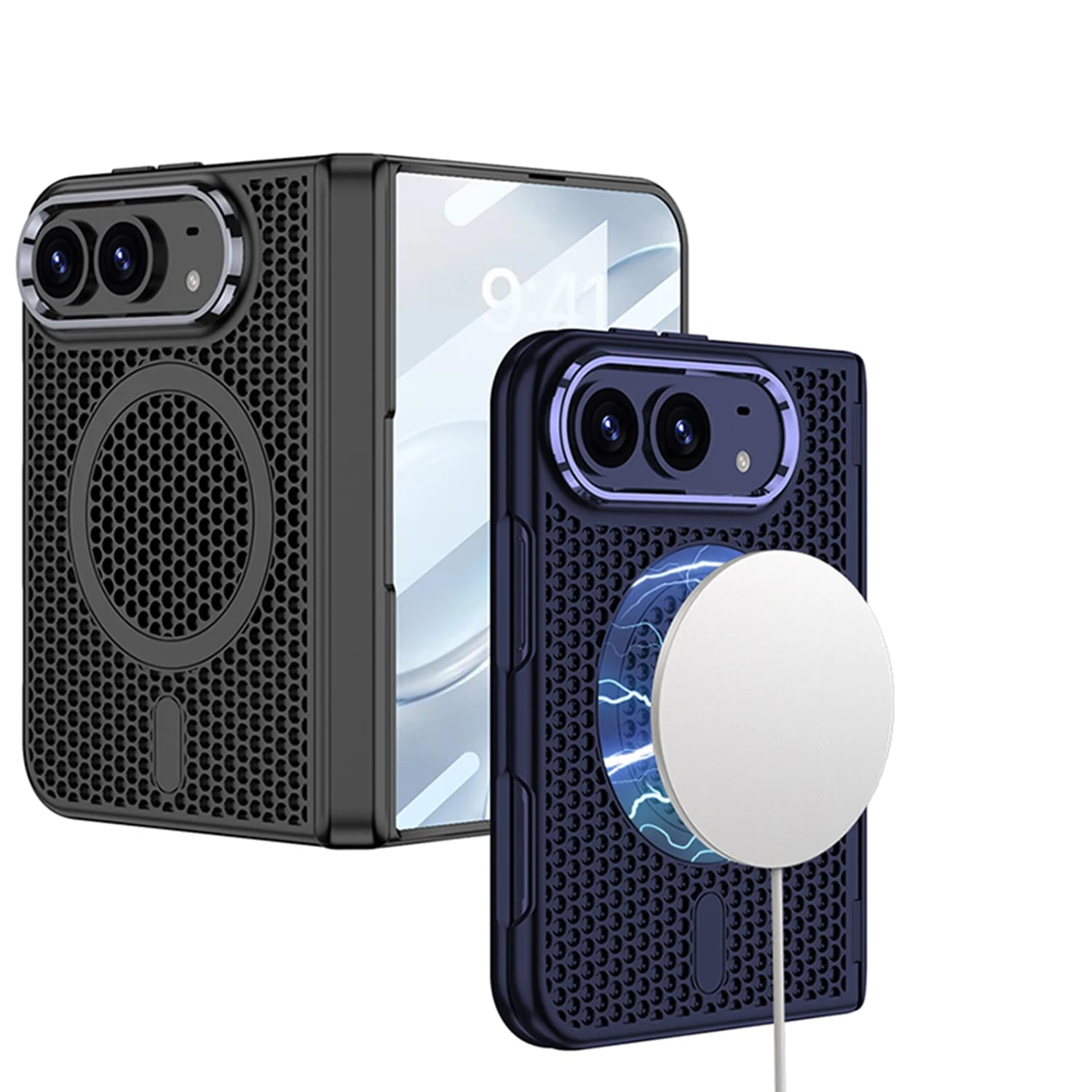 For iPhone Duo Case Ultra-Thin Skin-Friendly Magnetic Wireless Charging With Tempered Glass Shockproof Back Cover Accessories