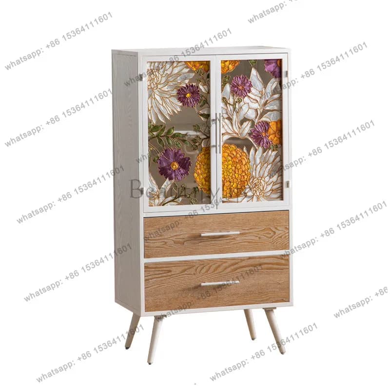 Living room, home TV side cabinet, American country aisle, narrow corner cabinet