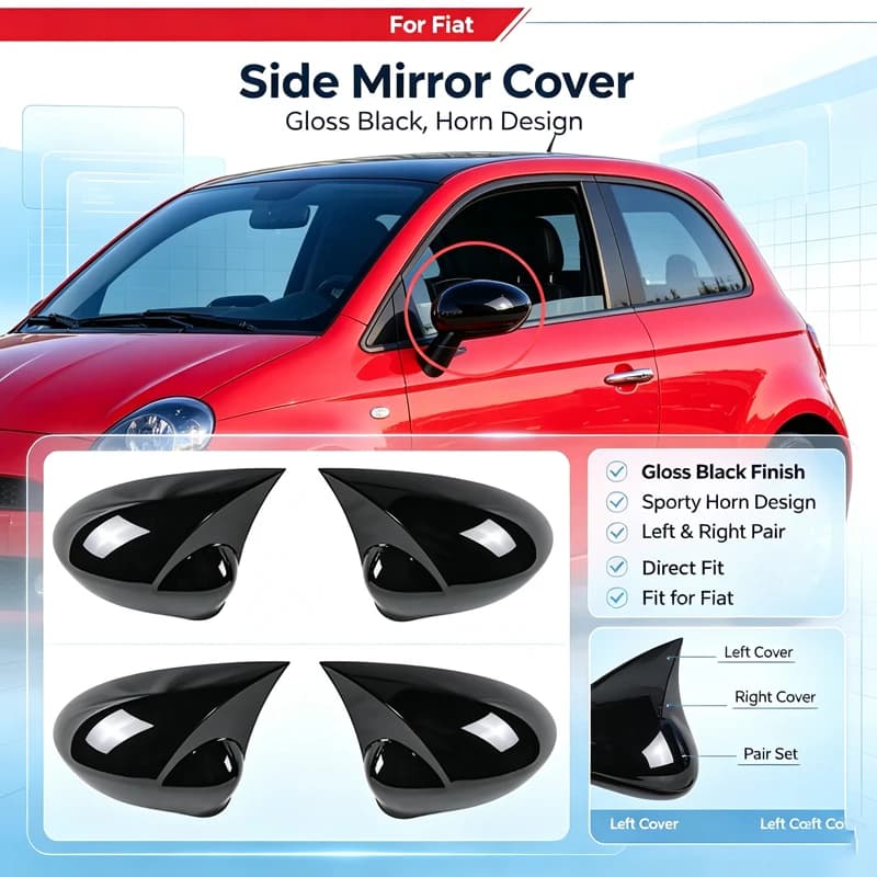 Suitable for Fiat 500 07-24 horn rearview mirror housing Punto 2008-2015 reversing