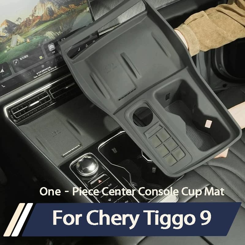 For Chery Tiggo 9 Csh PHEV 2026 Central Control Cup Mat Wireless Charging Pad Gear Button Panel Mat Interior Accessories