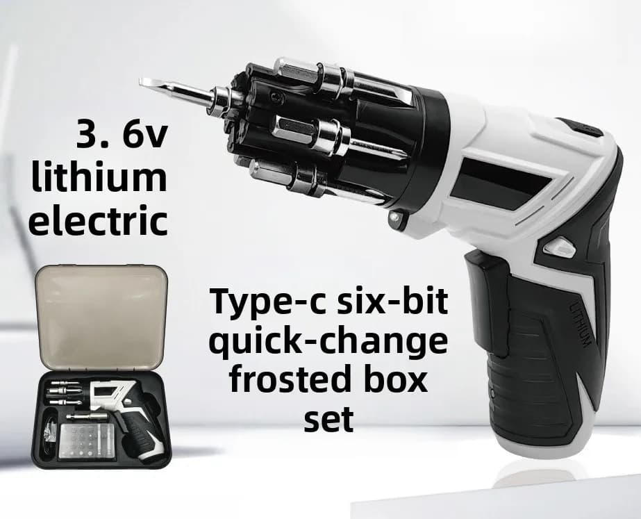 Lithium battery 3.6V rechargeable electric screwdriver TYPE-C interface straight shank screwdriver electric drill