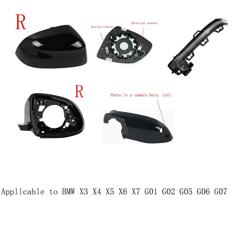 for BMW  G01 G02 G04 G05 G07 G08 Auto Left Right Rear Mirror Cover Frame Turn Signal Light Bottom Holder