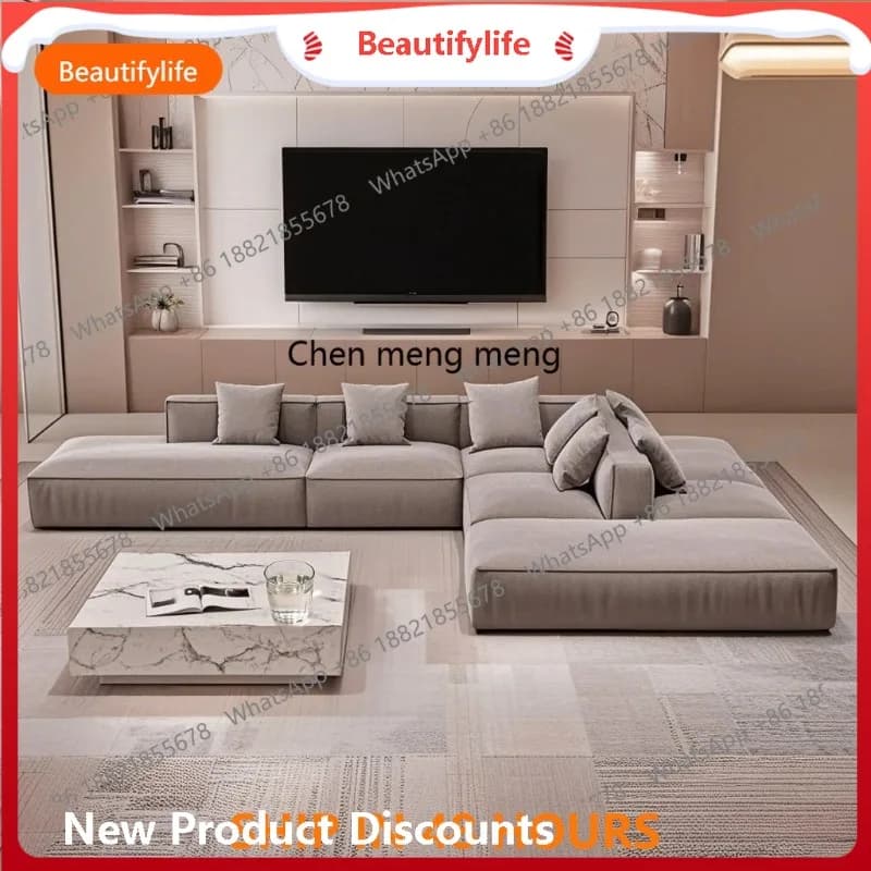 H  Double-sided modular island sofa fabric, minimalist large horizontal hall, back-to-back living room, antique villa
