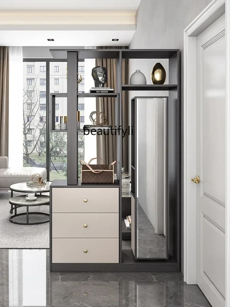 K185 Simple Modern Entrance Entrance Entrance Porch Cabinet Living Room Double-Sided Partition Wine Cabinet Storage Wall