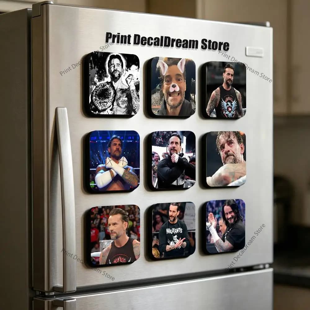 Wrestler CM P-Punk Cute Cartoon Anime Refrigerator Magnets Soft Magnetic Heat Transfer Refrigerator Magnets Gift