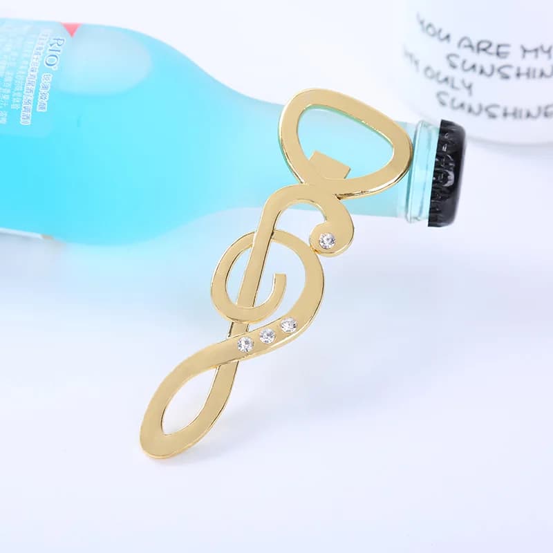 New European and  Wedding Products Return Promotional Small Gifts, Personalized Creative Music Notes with Diamond Bottle Opener