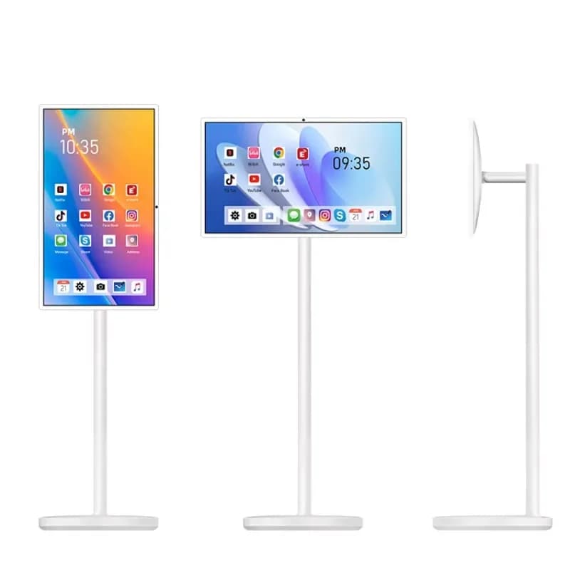 Portable Mobile Touch Screen Wifi Commercial Tablet  4K RK3588 Android 13 Floor Stand Battery Digital Signage