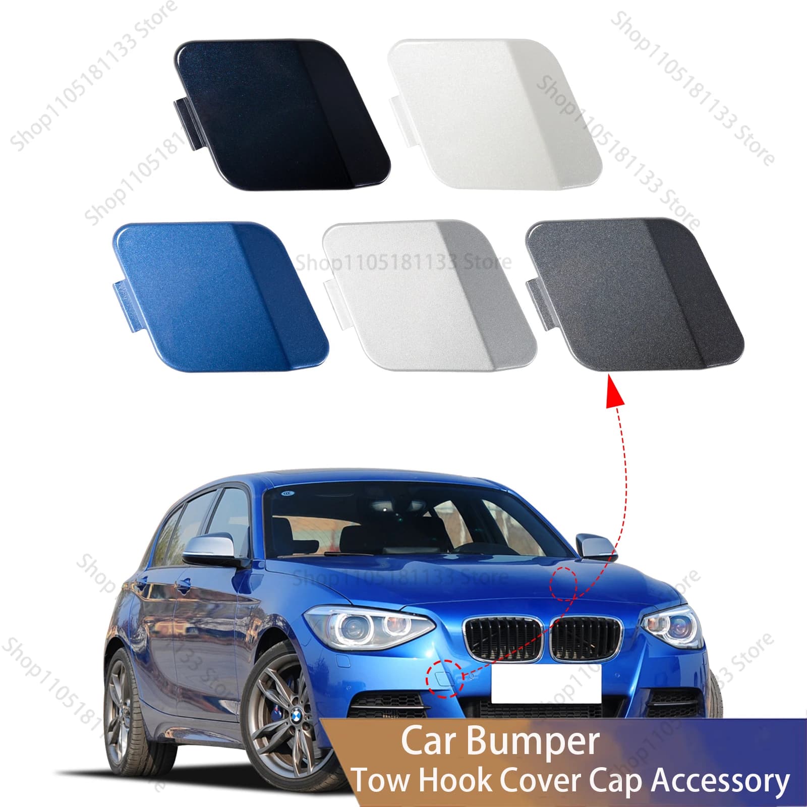 For BMW F20 F21 1 Series M-Sport Front Tow Hook Cover Cap Exact Fit for 2012-2014 114i 116d 116i 120d 125i Models 51118053828