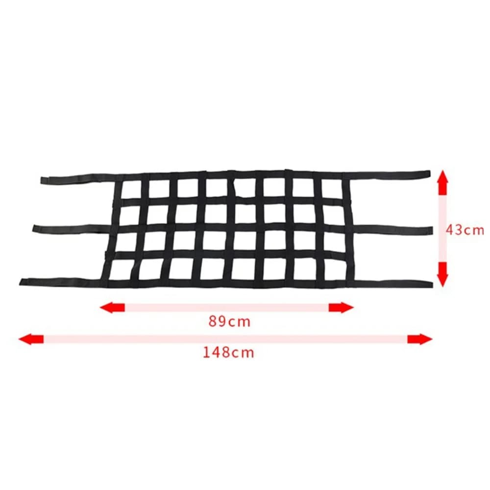 For Wrangler Universal Heavy Duty Rear Roof Hammock‑Style Cargo Net Luggage Mesh Storage Holder Cover Car Parts