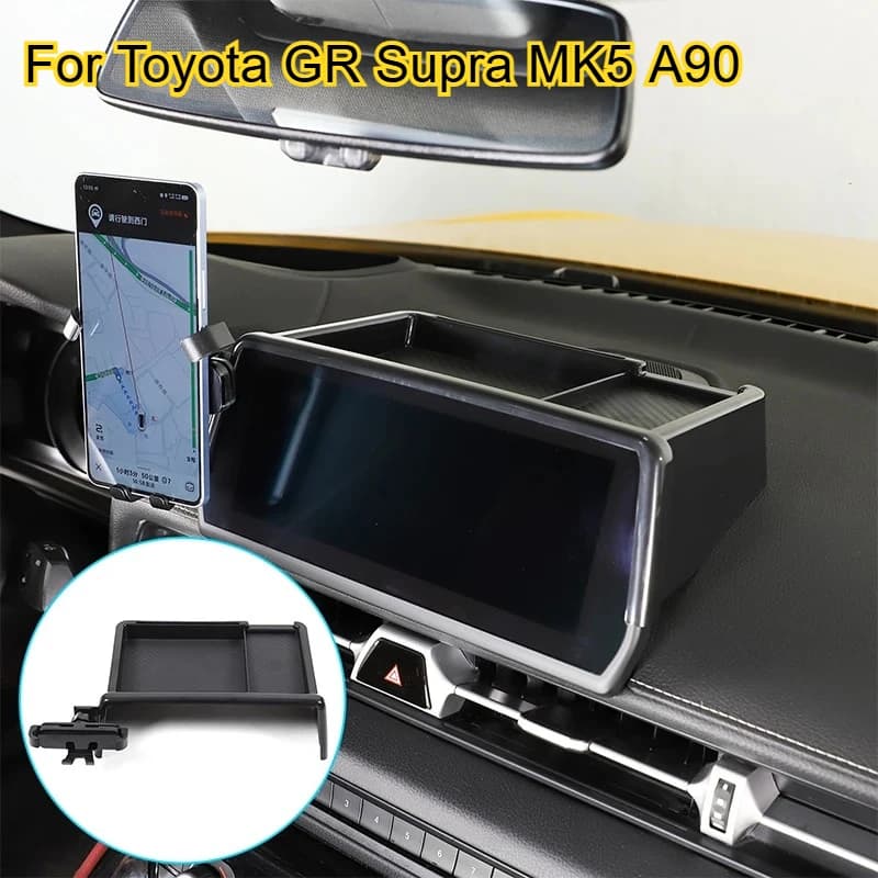 Fit For Toyota GR Supra MK5 A90 2019-2025 ABS Car Center Console Screen Rear Storage Box Phone Holder Interior Car Accessories