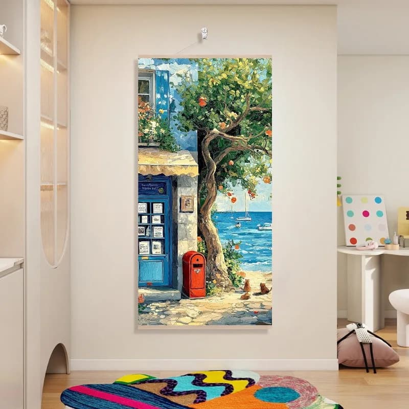 Anime Inspired Wall Decor Japanese Scenery Scroll Aesthetic Room Decoration for Boutique Hotel Library Playground Wall Hanging