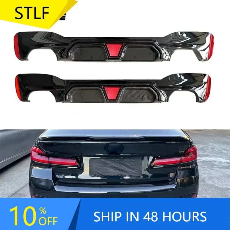 Zuimi High-end High Quality For 5 Series G30 CS Style Plastic Rear Diffuser With Light Rear Bumper For G30 G38 Body Kit