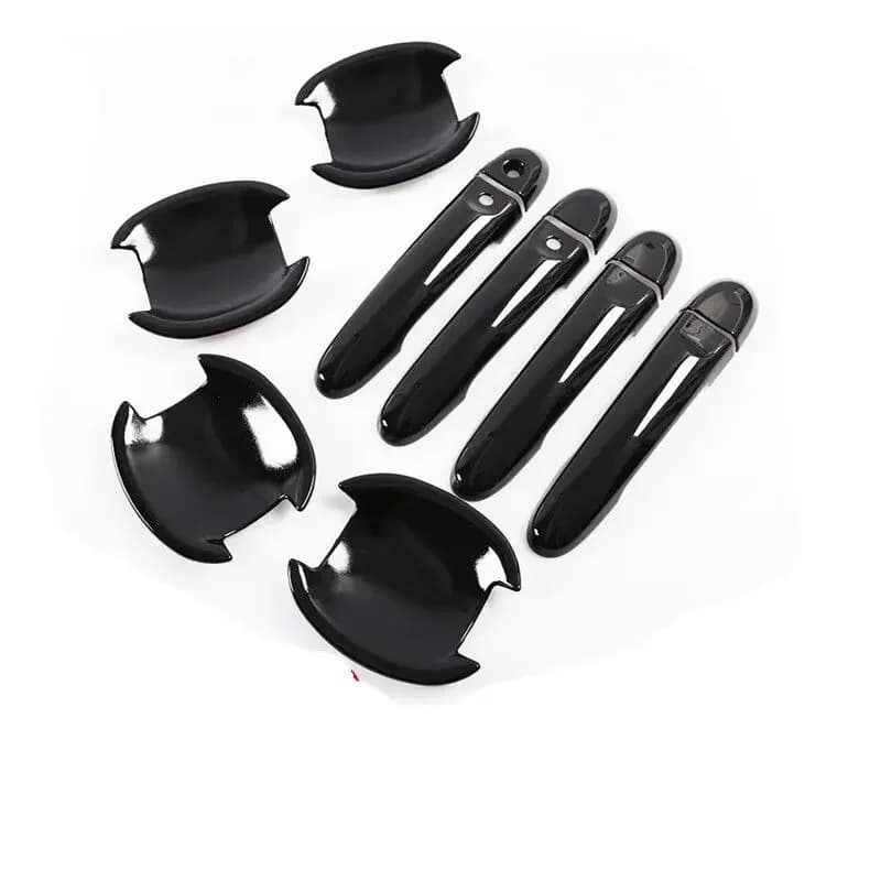 Gloss Black Chrome Car Door Handle Cover Trim Stickers For Nissan Versa Tiida Almera Renault Scala 2012~2019 Styling Accessories