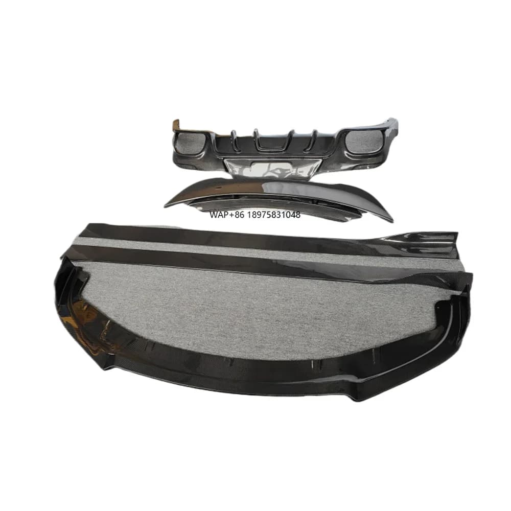 Upgraded Carbon Fiber Body Kit for 14-16 Year 970 Model Cars Featuring Front Lip Rear Diffuser Side Skirts and Spoiler