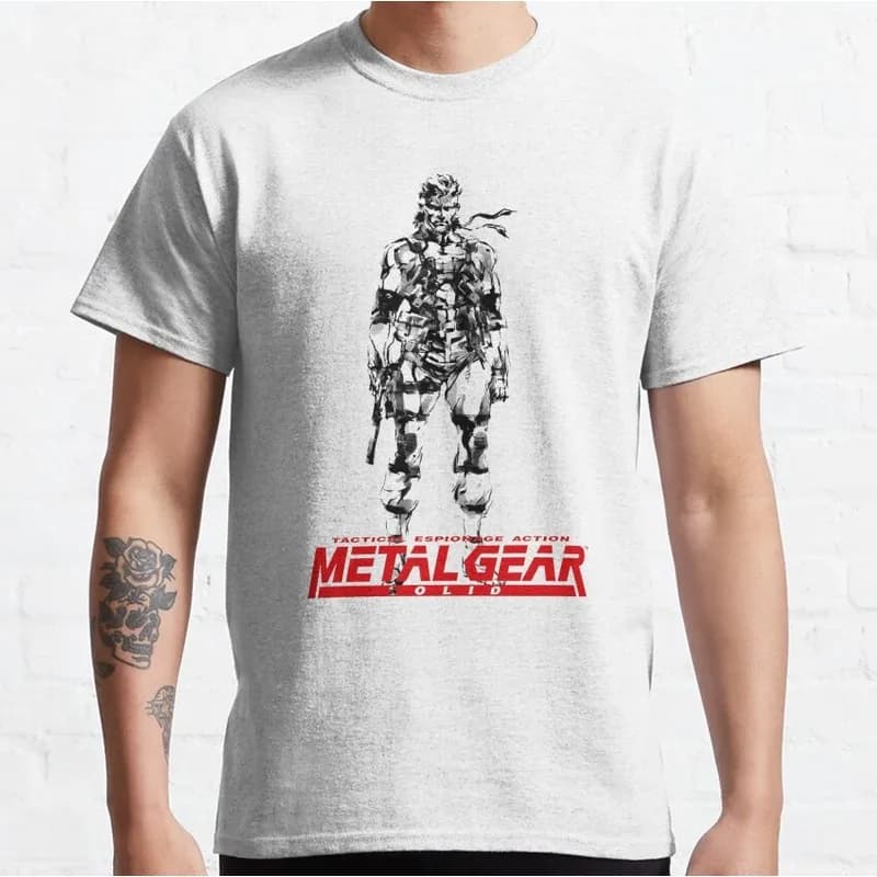 Metal Gear Solid MGS Game Merch T‑Shirt Gamer Fan Gift Unisex Cotton Short Sleeve Tees Solid Snake Graphic Print Streetwear Tops