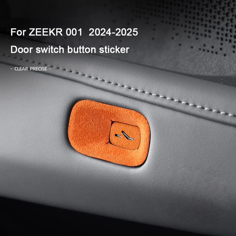 For ZEEKR 001 2024 2025, Super Suede Overlay On The Car Door Switch Button Stickers Protection Cover Car Interior Accessories
