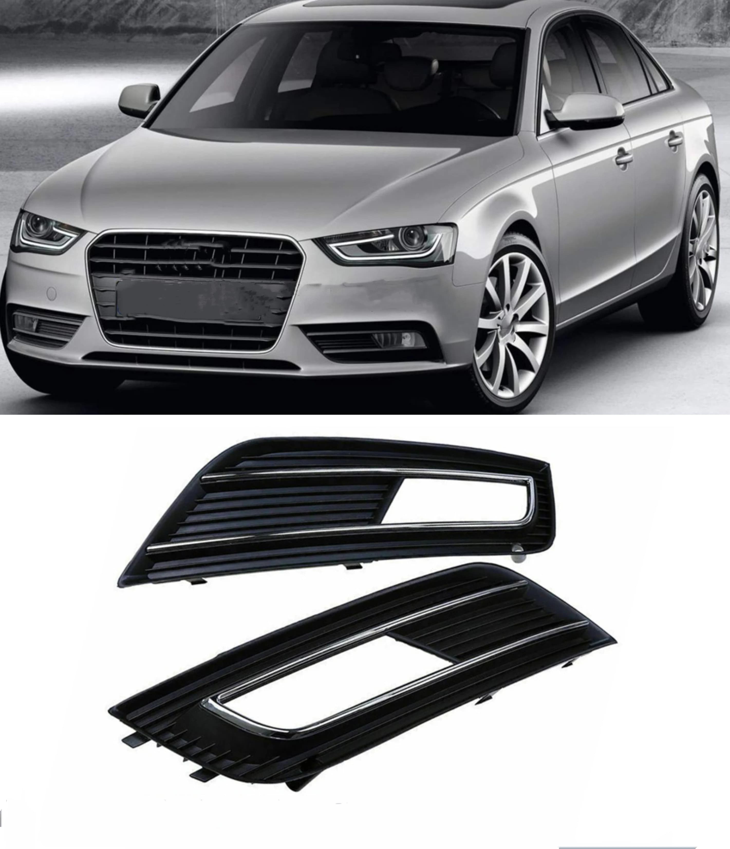 Car Fog Lights Grill Cover Bumper Lower Grille Fit  for Audi A4 Quattro B8 B9 2013 2014 2015 2016 8KD807681B 8KD807682B
