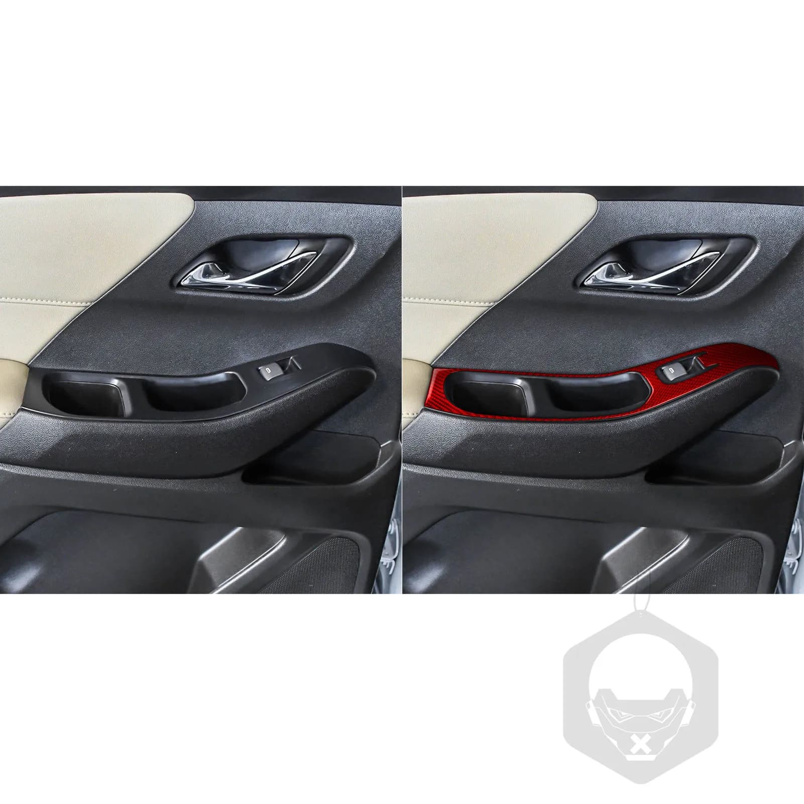 For Chevrolet Traverse RS LT 2018–2023 Car Rear Door Lift Panel Trim Red Real Soft Carbon Fiber Interior Car Accessories Sticker