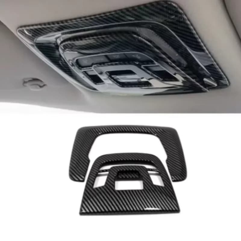 ABS Carbon Wood Matte Car Front Reading light Frame Sticker Cover Trim Auto Decoration For Toyota BZ4X EA10 2022 -2024 Accessori