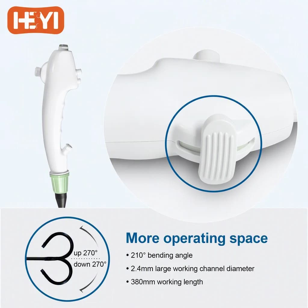 Portable Professional Veterinary Endoscope Camera System 1080P 210° Bending Flexible Handheld