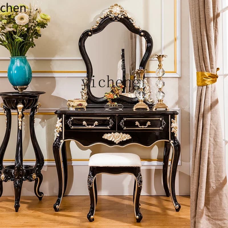 HYS European dresser solid wood makeup French luxury dresser desk integrated cloakroom furniture