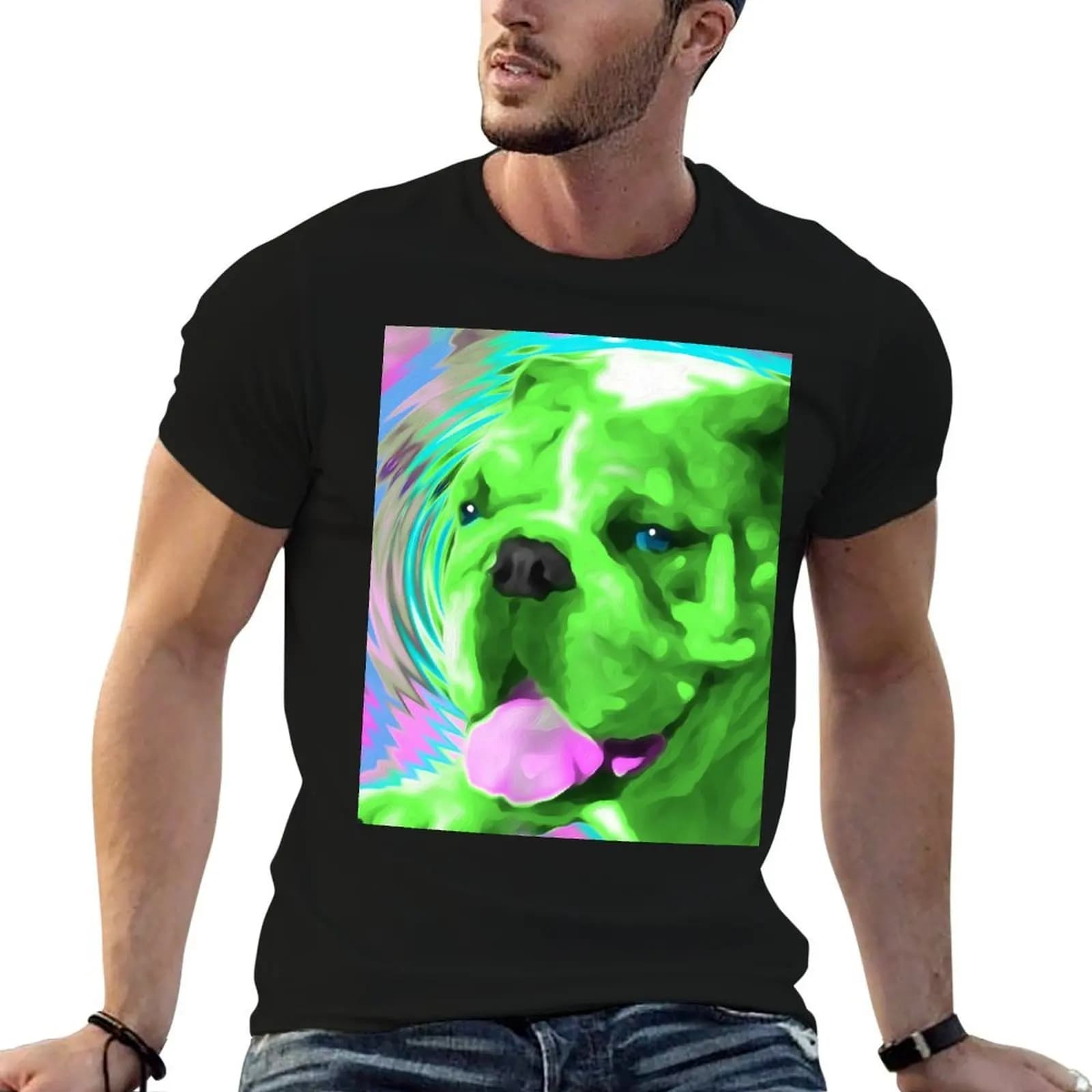 Bulldog #1 T-Shirt Blouse plus sizes mens graphic t-shirts hip hop