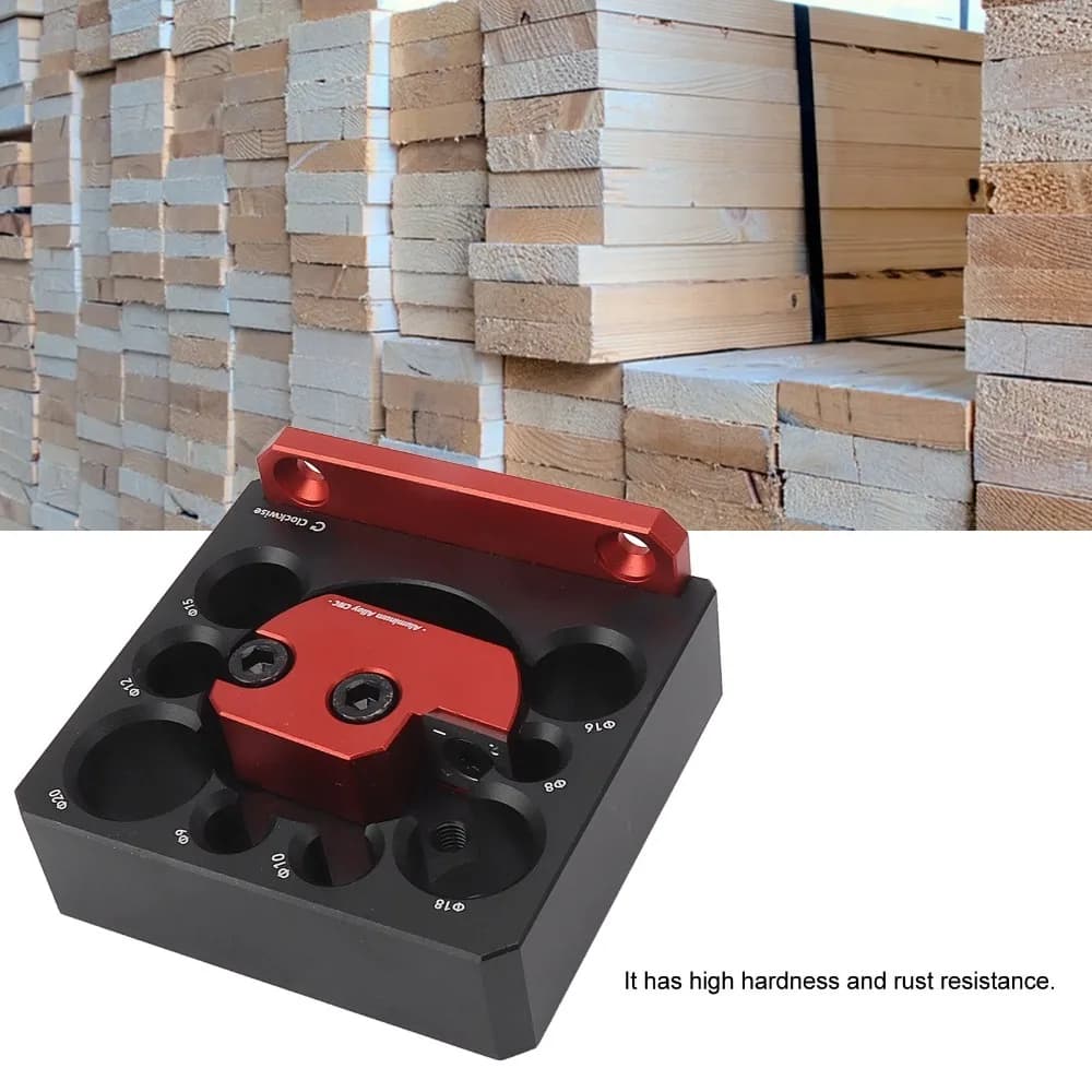 Aluminum Alloy Woodworking Turning Cutter 8-Hole Precision Dowel Maker Jig Kit Adjustable Dowel Cutter Plate Furniture Repair