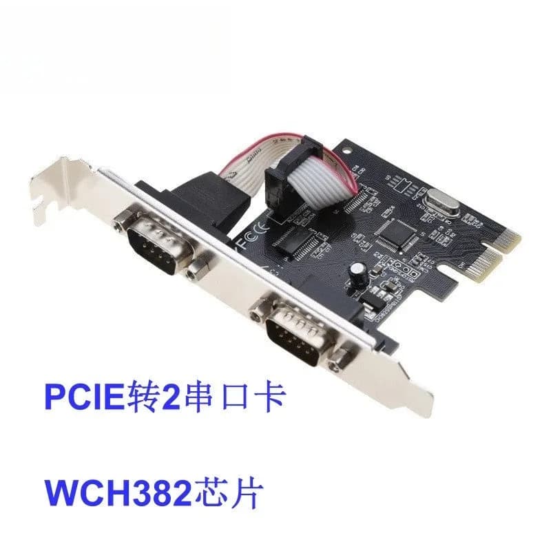 PCI‑E to Dual RS232 Serial Port Adapter, 9‑Pin COM Expansion Card for Desktop Industrial Peripheral Connection