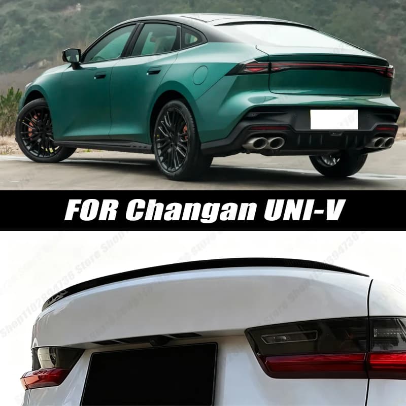 120CM Glossy Black Soft Rubber Universal Rear Trunk Spoiler 5D Carbon Look Tail Wing Fit For Changan UNI-V Car Accessories