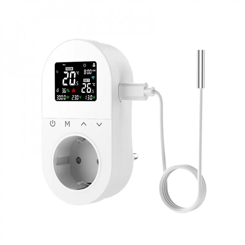 Tuya Smart WiFi Thermostat Socket Digital 16A Temperature Controller with Sensor Timer Function Voice Control Alexa Google Home
