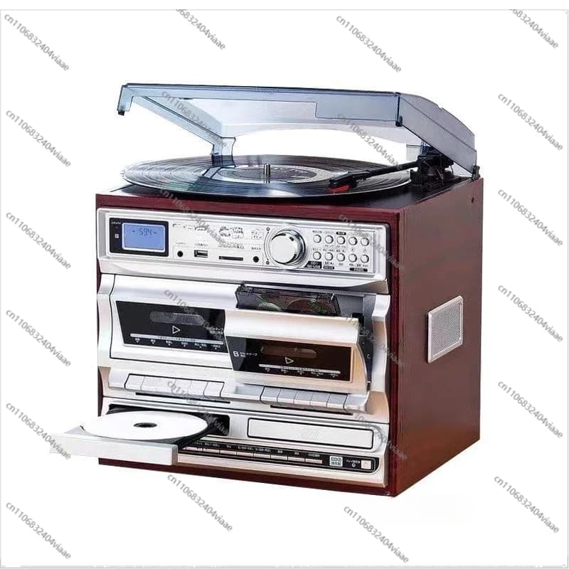 For Phonograph Vinyl Record Player Bluetooth Old-fashioned Record Player European Radio Old Retro Bluetooth CD All-in-one