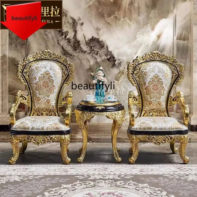 French gold foil round few solid wood carving lace few living room sofa side cabinet corner few