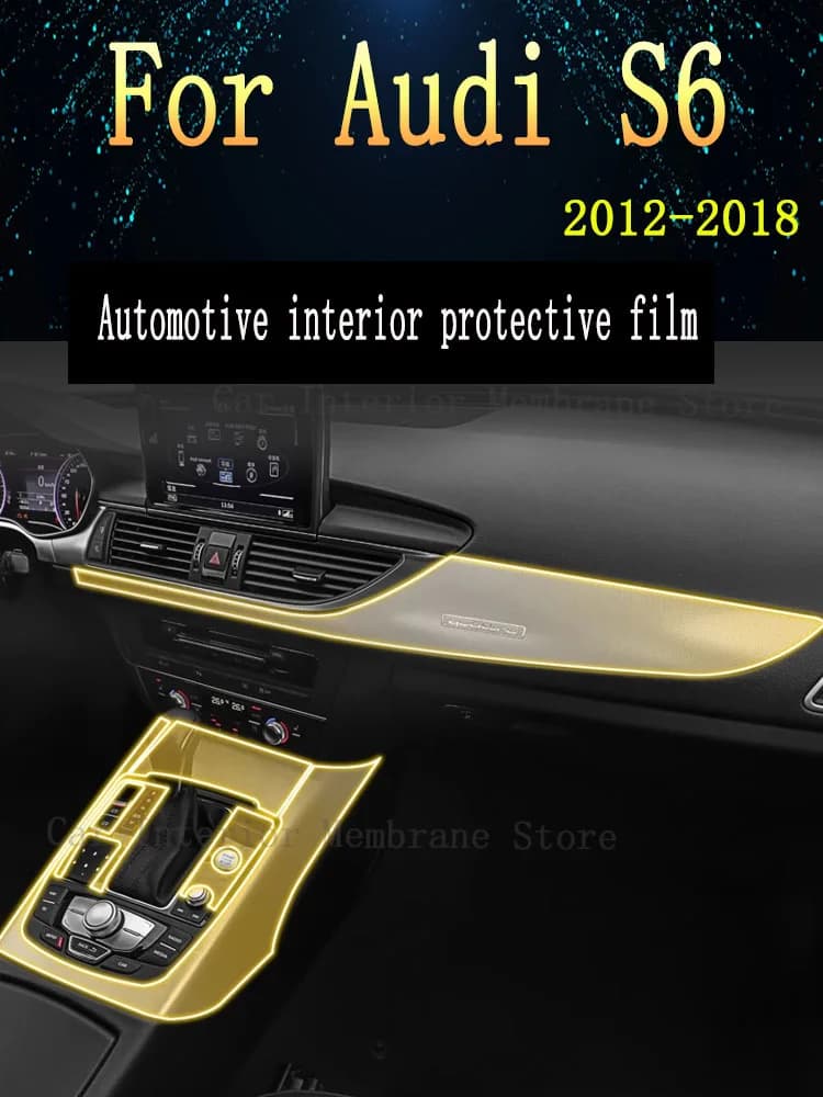 For Audi S6 2012-2018 Navigation Center Console Gear Panel Screen TPU Car Interior Protective Film Anti-Scratch Sticker