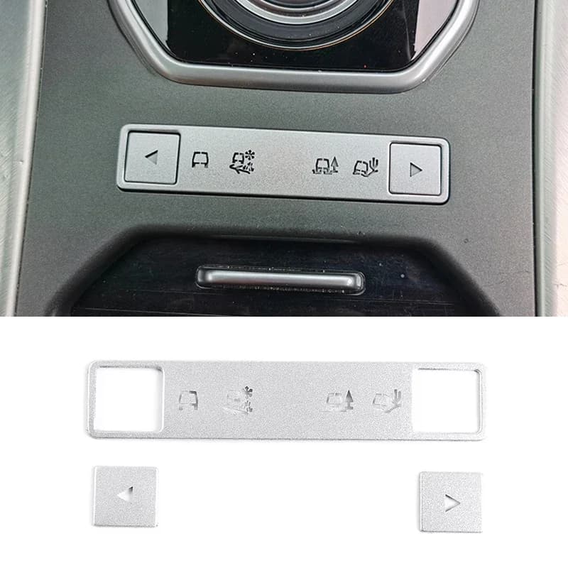Silver Alloy Terrain Button Patch Sticker Trim For Land Rover Freelander 2 2013-2015 For Land Rover Range Rover Evoque 2013-2019