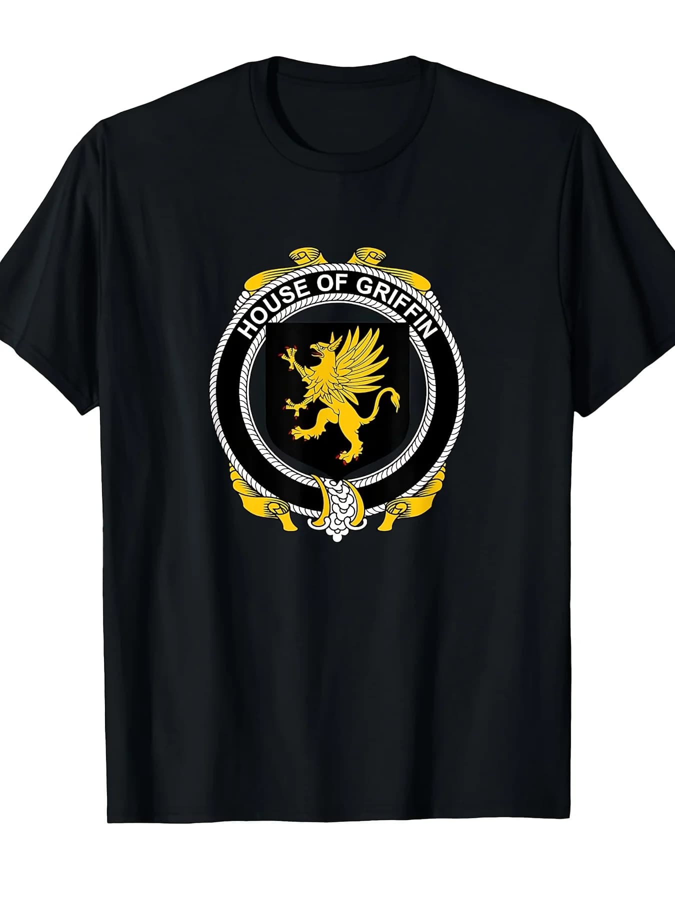 Medieval Heraldry Griffin Coat of Arms Family Crest T-Shirt 100% Cotton O-Neck Short Sleeve Summer Casual Mens T-shirt