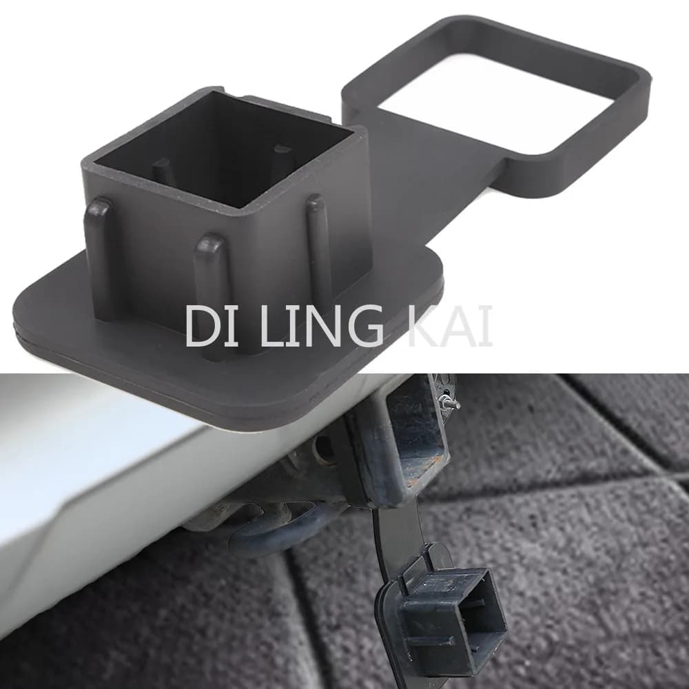 2 Pcs Car Modification Parts Tow Hook Dust Plug, Square Opening Protective Cover 2-inch (51mm) Tow Cover