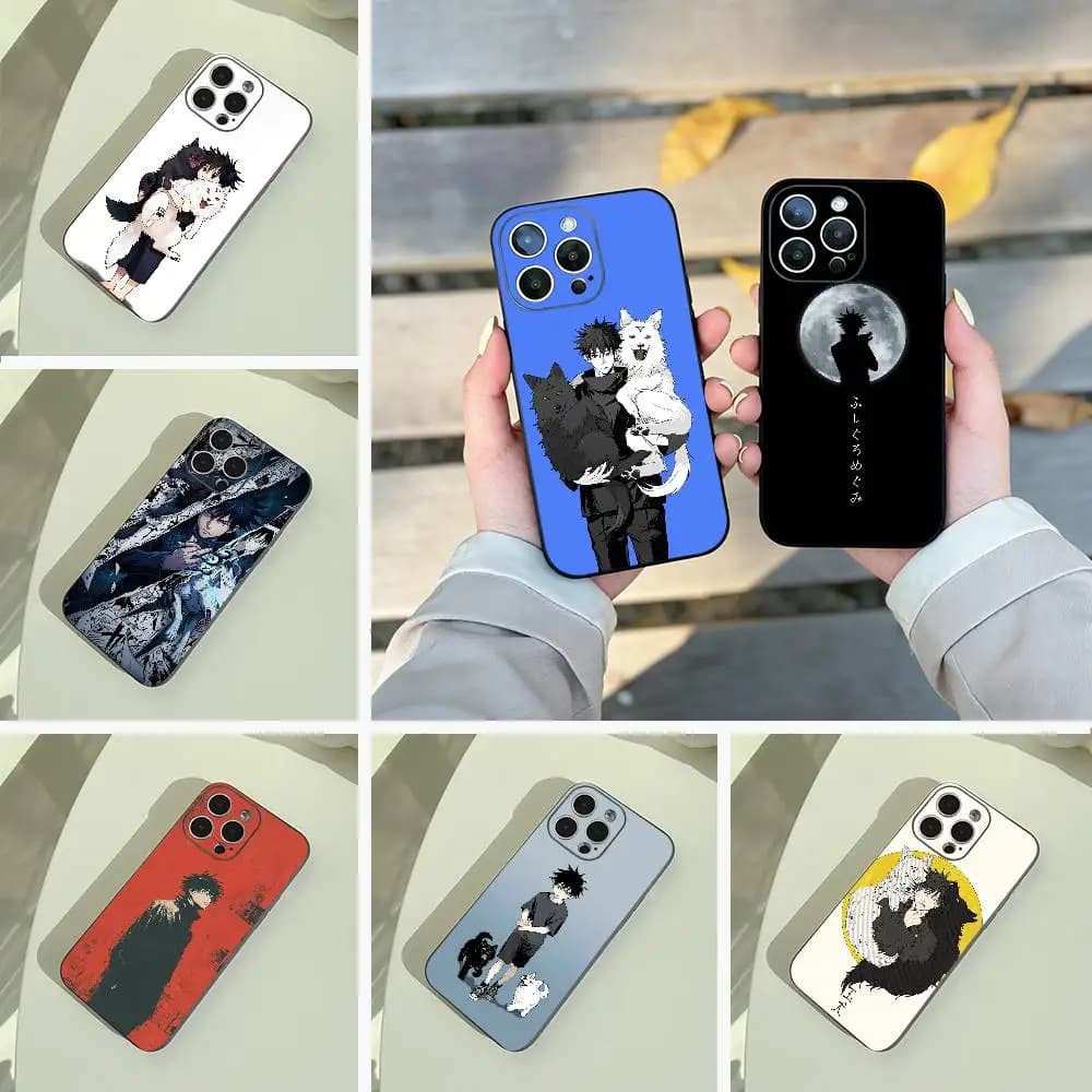 Megumi Fushiguro-J-Jujutsu- K-aisen Phone Case For iPhone 17,16,15,14,13,12,11 Pro Max,16/15/14Plus,XS Soft Black Cover