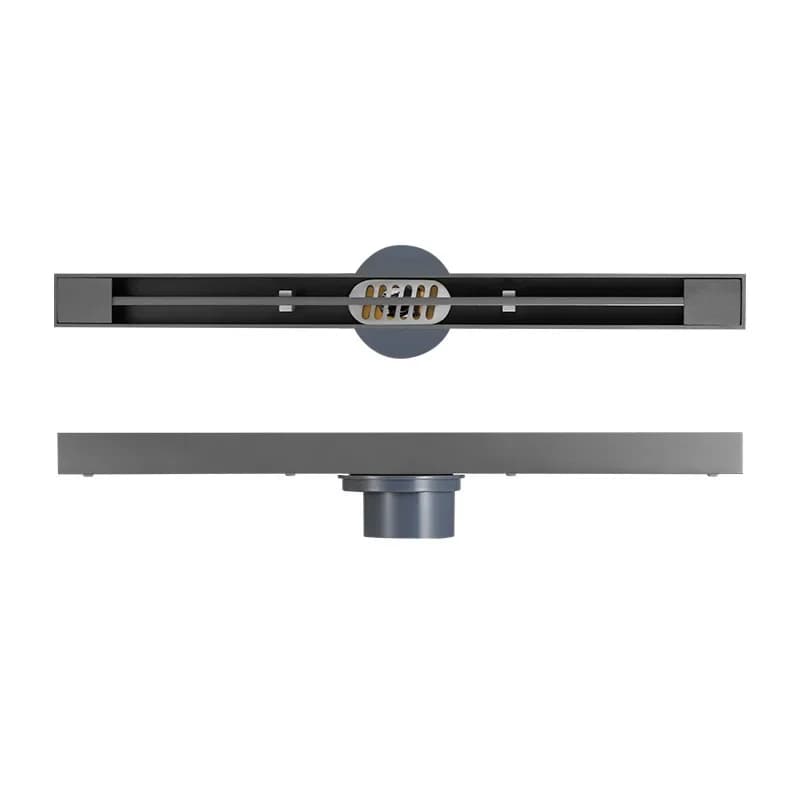 Electroplating gun ash 304 stainless steel extremely narrow minimalist linear floor drain long strip bathroom shower room