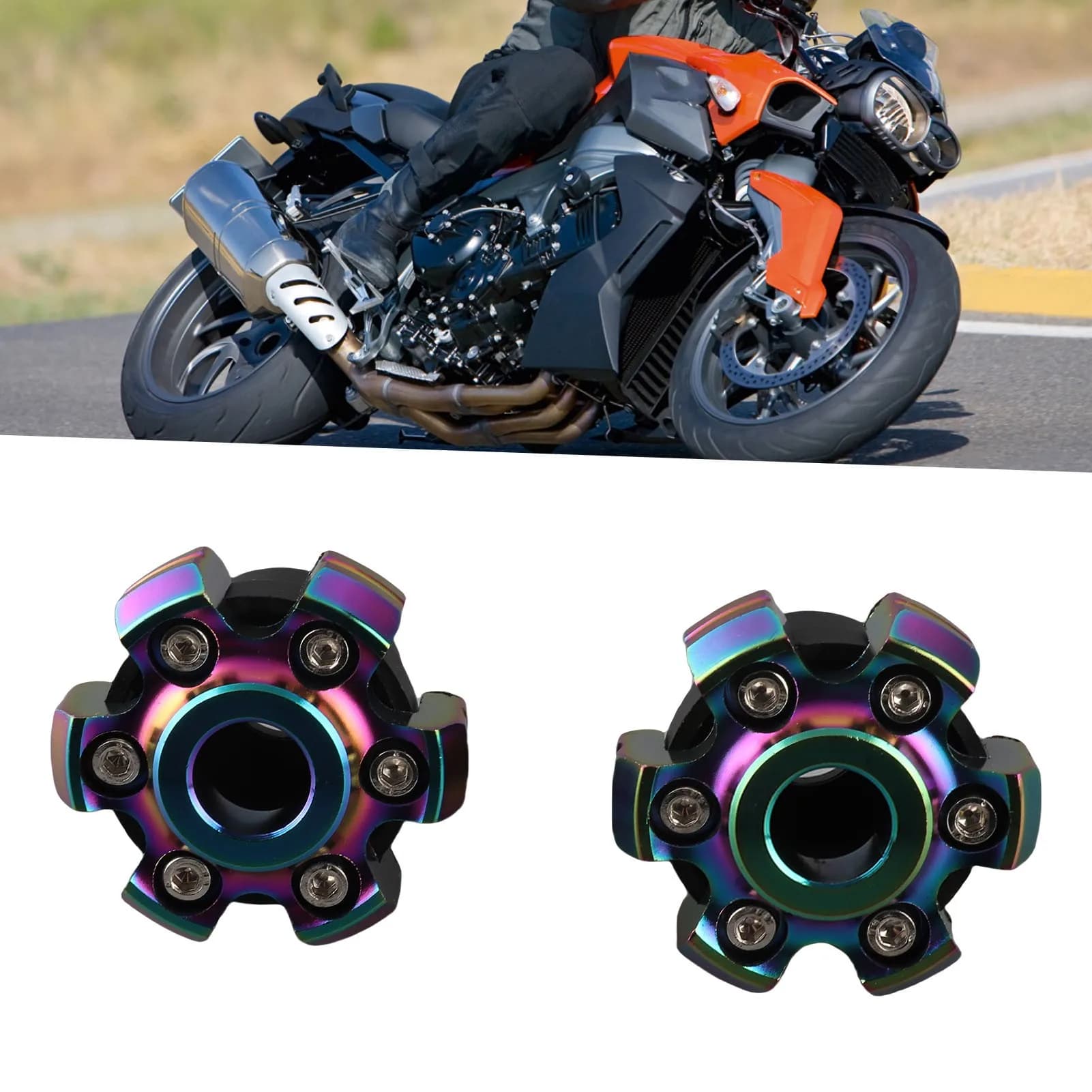 F9 Pair of Motorcycle Wheel Front Fork Frame Slider Aluminum Alloy Falling Protection Falling Protection for Bicycle