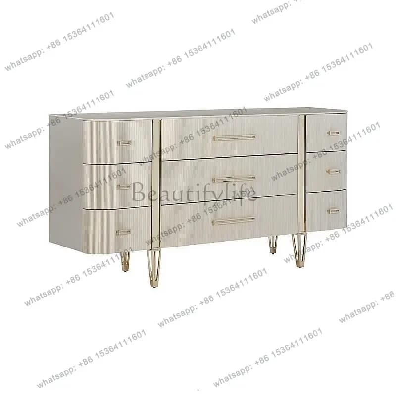 American light luxury solid wood nine-chest cabinet household bedroom bedside storage drawer TV cabinet