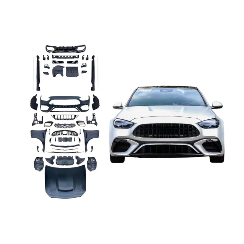 2022-2023 W206 C63S Facelift Body Kit Front Rear Bumper Rear Diffuser Exhaust Pipe Auto Upgrade Accessories