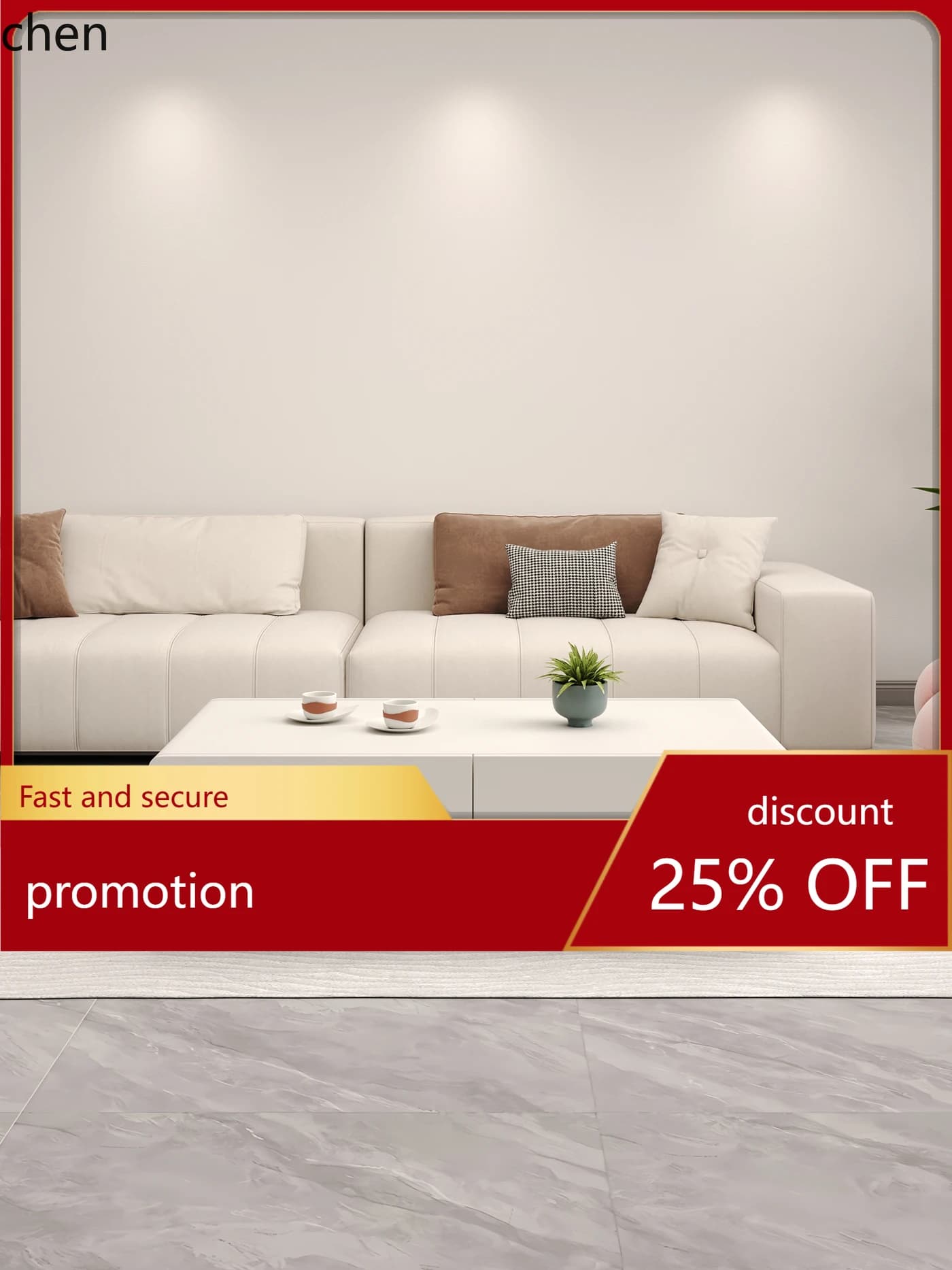 HT New Simple Modern Rectangular Coffee Table Solid Wood Lacquer Cream White Cream Style Living Room Cabinet