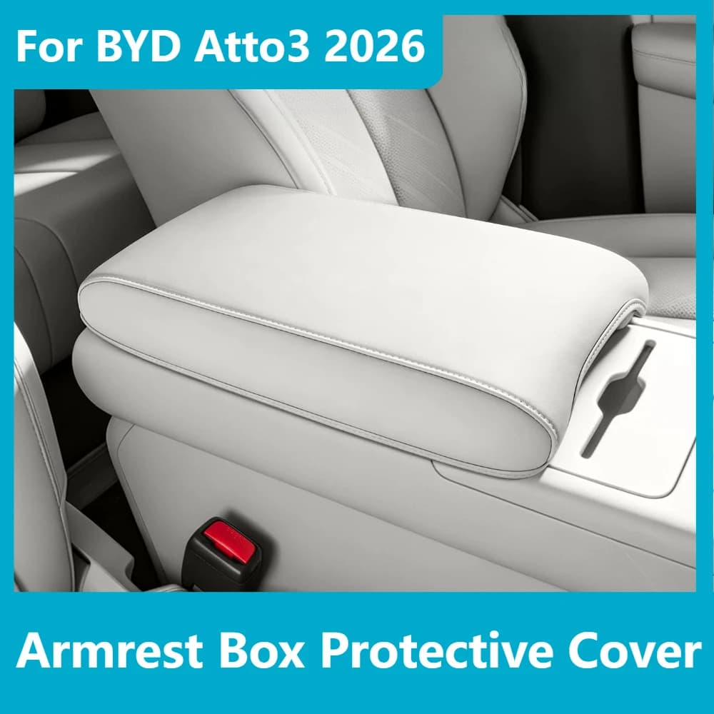 For BYD Atto 3 2026 Center Console Armrest Box Leather Protective Cover Anti-wear Anti-scratch Pad Car Interior Accessories
