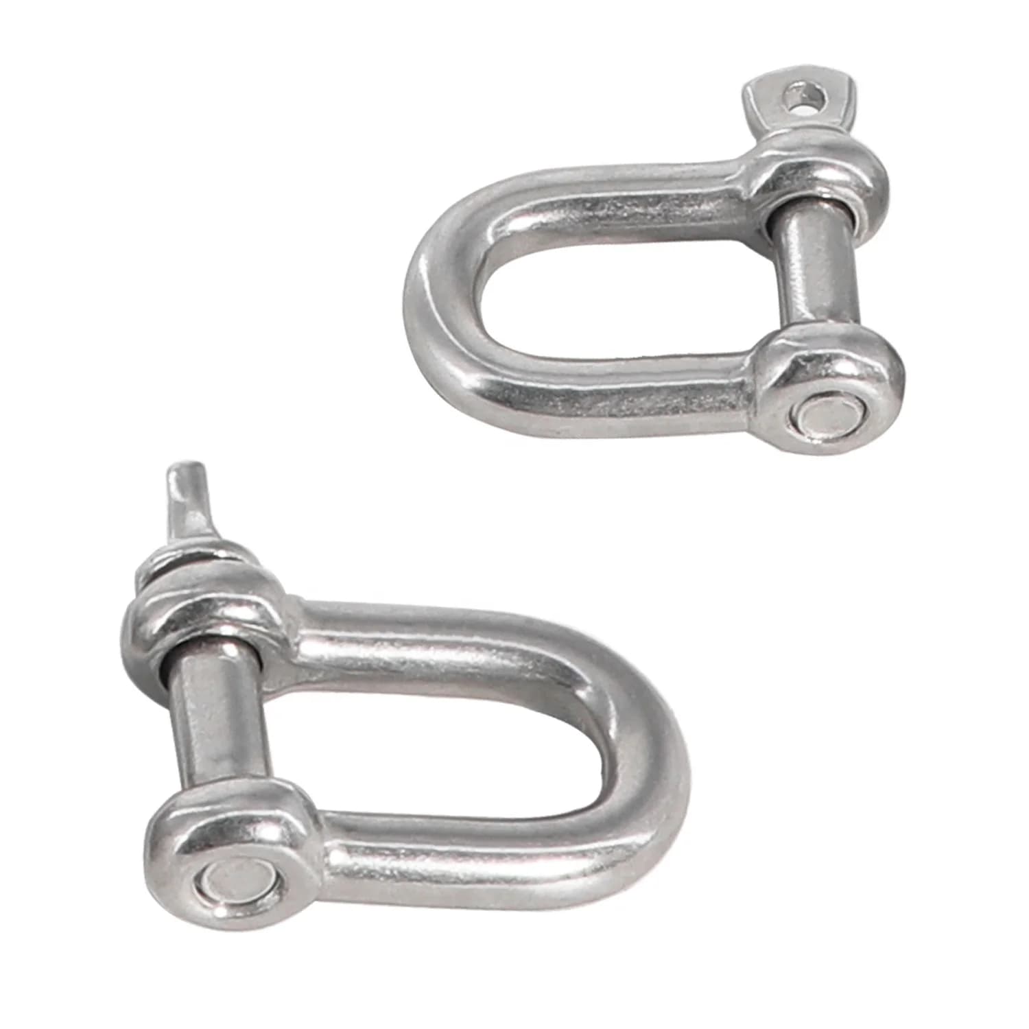 2pc M10 D Ring Shaped Screw Pin Shackle for Heavy Lifting Chains Outdoor Camping