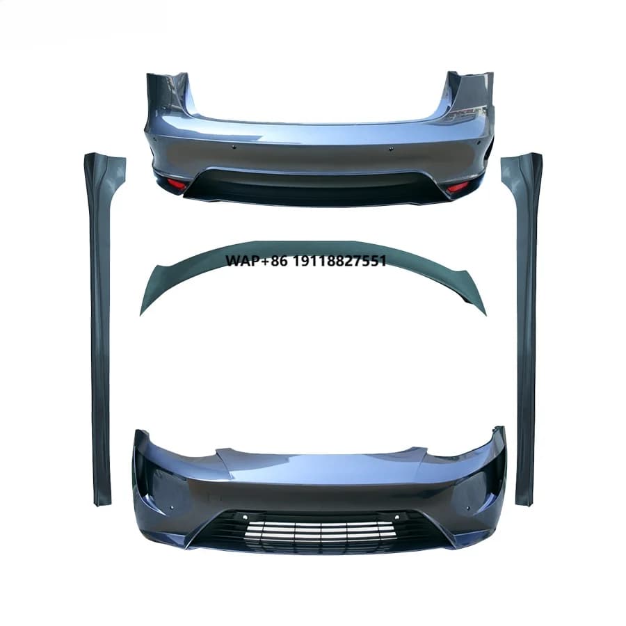 ABS material Car Front Bumper Rear Bumper Assembly Side Skirts Dark Shark Star Style Body Kits For  Model 3 2019-2022