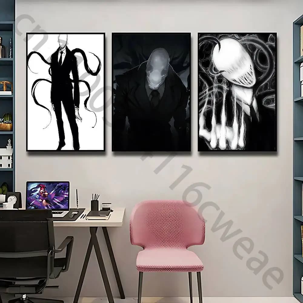 S-Slenderman Creepypasta Wall Art Poster Print Wall Decor for Living Room Bedroom Home Decoration
