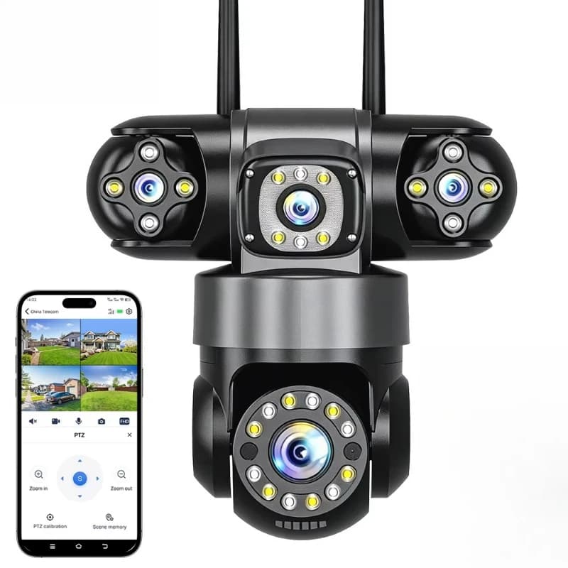 Panoramic color night vision mobile detection outdoor wired plug-in camera
