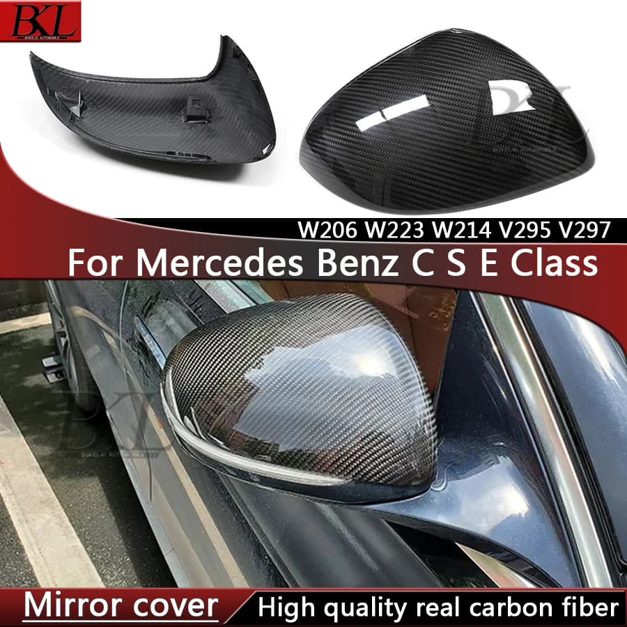For Mercedes Benz C Class S E Class W206 W223 W214 V295 V297 Rearview mirror cover dry carbon fiber rearview mirror cover