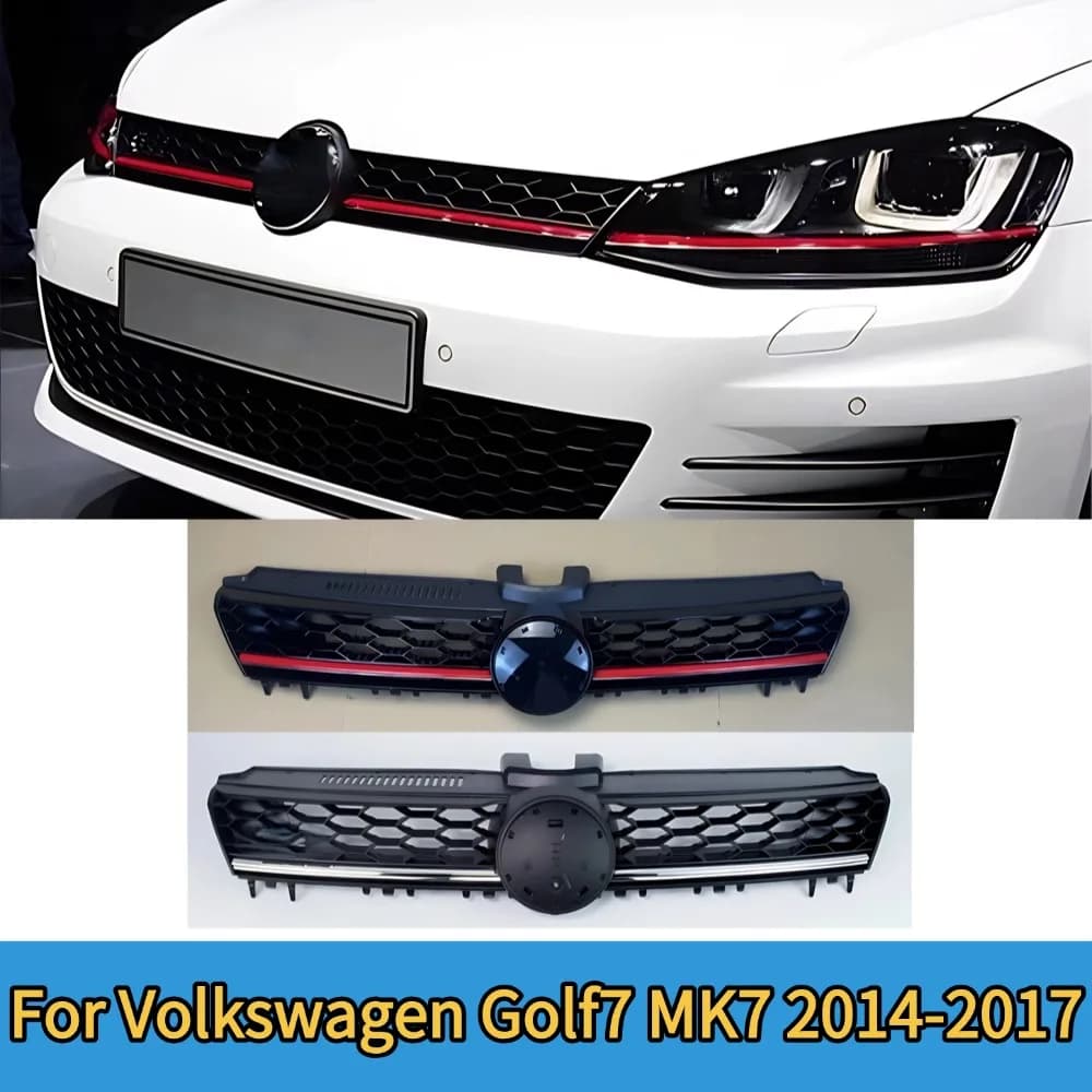 For Volkswagen Golf7 MK7 2014 2015 2016 2017 GTI Style Sport Front Bumper Radiator Grid Honeycomb Hood Mesh Accessory